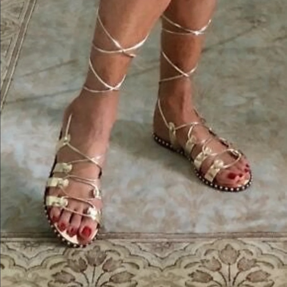 J.Crew Gold Gladiator Sandals